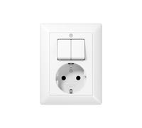 Jung AS 5575 EU WW Combination Socket Switch Series Alpine White - AS5575EUWW