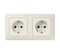 Jung AS500 Wall Outlet Box (WCD Switchgear) (European Socket) - AS1520-2BFKI