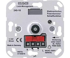 Jung Elek.Potentiometer for EVGs/Trafos 240-10, Push Button, Rotary, ON-OFF