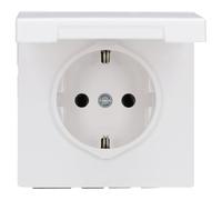 Jung Schuko socket socket 16 A 250 V with hinged lid series LS dark, 1 piece, white, LS 1520 KL WW