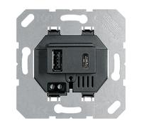 Jung USB Charging Socket Type A and C Black - USB15CASW