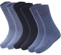 JUNGANRHA® Diabetic Socks For Men Women Wide Elastic Cotton Honey Comb Top Neuropathy Loose Top Soft Grip Ankle Oedema Friendly (UK, Numeric, 6, 11, Regular, Regular, Blue Mix - 6 Pairs)