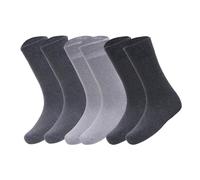 JUNGANRHA® Diabetic Socks For Men Women Wide Elastic Cotton Honey Comb Top Neuropathy Loose Top Soft Grip Ankle Oedema Friendly (UK, Numeric, 6, 11, Regular, Regular, Grey Mix - 6 Pairs)