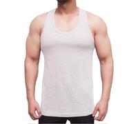 JUNGANRHA® Mens Vest Tops Summer Multipack Sleeve-Less Plain Undershirt Out Door Breathable Summer Top Everyday Athletic Wear Shirts, Men's Cotton Vests Tank Tops White Size 4XL