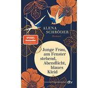 Junge Frau, am Fenster stehend, Abendlicht, bla, Schroder.