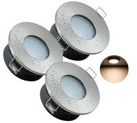 JungesLicht - IP65 Recessed Spotlight 12 V with Transformer, 3 x 4 W LED Bulbs - Replaceable, Hole 68-72 mm, Outdoor 83 mm, Depth 65 mm, Complete Set, Bathroom Recessed Light, Ceiling Spotlight (3000