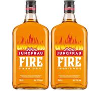 Jungfrau Fire Cinnamon Schnapps | 70cl | 17% ABV | Fire Shots | Parties & Gifts | Authentic German recipe | Spicy Shots & Cocktails | Vegan & Gluten Free | Cinnamon Liqueur (Pack of 2)
