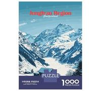 Jungfrau Region Switzerland Jigsaw Puzzle 1000 Pieces, Historic Square Architecture, Thick Cardboard Pieces, Birthday Gift for Home Décor Fans, Paper Board, 52x38cm/1000pcs