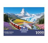 Jungfraujoch Sky Train in Switzerland Wooden Jigsaw Puzzle Waterproof 1000 Piece Puzzles for Adults Gifts Colourful Challenging Games