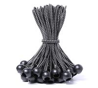 JunGG Bungee Cords with Ball Tarpaulin Tensioner Rubber Tensioner Tent Elastic Expander Loops Rubber Loops for Tarpaulin Tent Banner | 30 cm | Black White | Pack of 12