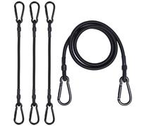 JunGG Bungee Cords with Carabiner Clips - 4 Pack 24 Inch Extra Strong Elastic Straps with Hooks, Heavy Duty Bungee Ropes for Camping, Bike Racks, Roof Racks, Tarps