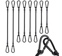 JunGG Bungee Cords with Carabiner Clips - 8 Pack 12/24/40 Inch Extra Strong Elastic Straps with Hooks, Heavy Duty Bungee Ropes for Camping, Bike Racks, Roof Racks, Tarps
