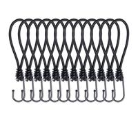 JunGG Heavy Duty Bungee Cords with Hooks, 12 Pcs 15 cm (6 Inch) Elastic Bungee Straps - Weatherproof & UV-Resistant Bungee Ropes for Camping, Tarps, Caravan, Luggage, Securing