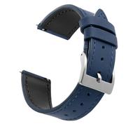 JUNGHELE leather watch bands for men and women, Quick Release leather watch strap with Silver Buckle watch leather strap,Dark blue 22mm watch band WBG0219
