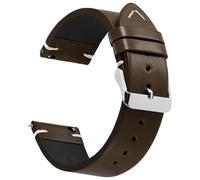 JUNGHELE leather watch bands for men and women, Quick Release leather watch strap with Silver Buckle watch leather strap, 18mm/20mm/22mm watch band