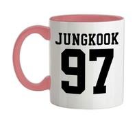 Jungkook 97-11oz - Ceramic Two-Tone Mug for Coffee/Tea - BabyPink/White - One Size