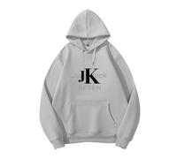 Jungkook Album Seven Hoodie Support Fashion Printed Sweatshirt for Fans Cotton Hooded Shirts(Gray,4XL)