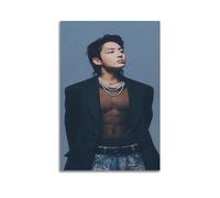 Jungkook South Korean SingerFamous Film And Television Figures Pop Music Figures Poster Decoration Canvas Art Decoration Print Signature Photo Living Room Home Decoration08x12inch(20x30cm) Unframe-sty