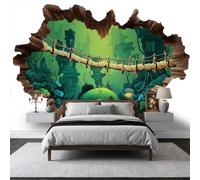 Jungle Adventure Science Fiction Forest Mural Wallpaper, Non-Woven Wall Mural Decoration 400 x 280 cm, 3D Paper Poster for Bedroom Playroom Teen Hallway Home Decoration Wallpaper