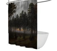 Jungle Aesthetics Shower Curtain Evening Famous Painting Print Bath Curtains Waterproof Fabric Bathroom Decoration Machine Washable 180 x 180 cm