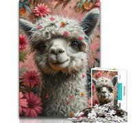 Jungle Alpaca Adult Jigsaws 1000 Pieces Difficult,Challenging To Complete But Fun And Humorous Birthday Present,Gifts,Wall Art (38x26cm)