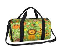 Jungle Animal Cute Sports Duffel Bags Animal Weekend Overnight Bag Casual Tote Holdall Travel Gym Luggage Duffel Bag for Kids Girls Boys Women Men