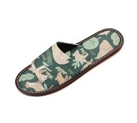 Jungle Animal Deer Green Brown Casual Shower Slippers Indoor Outdoor Washable Cozy customizable Open-toe Slip-on Home Shoes for Party Travel Guests sandalias para mujer