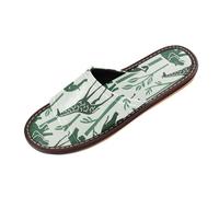Jungle Animal Elephant Green Giraffe Women's Slippers Indoor Washable Lightweight personalizados para Slides Sandals for Pool Gym Bath House sandalias para mujer