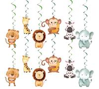 Jungle Animal Party Decorations 12 Pcs Jungle Theme Hanging Swirls for Kids Birthday Baby Shower Farm Theme Wild Safari Decor A5YSDWDS