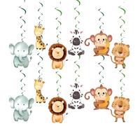 Jungle Animal Party Decorations 12PCS Safari Party Hanging Swirl Decorations Jungle Theme Birthday Parties Supplies for Kids Baby Shower