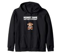 Jungle Animal Pun Humor Monkey Game Don’t Look at the Monkey Zip Hoodie