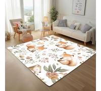 Jungle Animal Squirrel Door Mats 200x300cm Runner Rug Plants Floral Leaves Carpet Mat for Bedroom Living Room Hallway Kitchen Front Door Entrance Decor Washable Area Rug