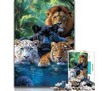 Jungle Animal World Jigsaw Puzzles for Adults Teenagers Jigsaws Puzzle,Help The Brain Exercise Addictive Toys to Cultivate Patience A Work of Art (38x26cm)