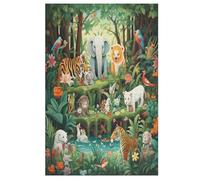 Jungle Animals 1000 Piece Jigsaw Puzzle for Adults Kids - Wooden Jigsaw Puzzles for Adults 1000 DIY Puzzle Toys （78×53cm）
