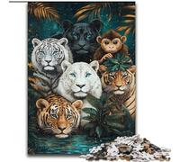 Jungle Animals 1000 Pieces Jigsaw Puzzles For Teens And Adults, for Age 14+ Home Art Decor Family Games Christmas Birthday Gifts 50x75cm