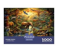 Jungle Animals 1000 Pieces Premium Jigsaw Age 3+ Cool Collage Effect, Home Decoration, Educational, Challenging Puzzle Games 70x50cm/1000pcs
