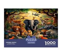 Jungle Animals 1000 Pieces Premium Jigsaw Age 3+ Quirky, Abstract Design, Fun Details, Educational, Challenging 70x50cm/1000pcs