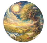 Jungle Animals 1000 Pieces Round Jigsaw Puzzles Creative Puzzle Unique Challenge Games Inspirational for Adults And Kids 1000pcs (67.5x67.5cm)