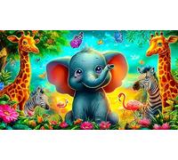 jungle-animals 1000Pc Recycled Paper Jigsaw Puzzle Puzzle Game Fun and Challenging Family Game for Adults Wall Decoration and Gifts 70x50cm/1000pcs