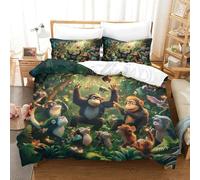 Jungle Animals 3D Printed Duvet Covers Bedding with Pillow Cases 3 Pieces Hidden Zipper Quilt Covers for Childrens And Adults Bedroom Decor Comforter Cover Super King（260x220cm）