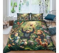 Jungle Animals 3D Printed Duvet Covers Bedding with Pillowcase 3 Pcs Hidden Zipper Quilt Covers for Teens And Adults Teens Adults Bedroom Comforter Cover Double（200x200cm）