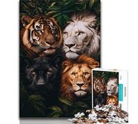 Jungle Animals Adult Jigsaw Puzzles 1000 Pieces,Family Game Stress Reliever Difficult Challenge Artists Collection,Fine Art (38x26cm)