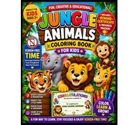 Jungle Animals Coloring Book for Kids: Screen-Free Activity for Creativity, Fine Motor Skills, and Early Learning | Fun and Easy Jungle Animal ... Ages 3+ (Little Happy Artists Coloring Books)
