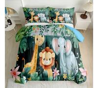 Jungle Animals Coverless Duvet Double 7.5 Tog 3D Printed Comforter