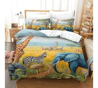 Jungle Animals Duvet Cover Modern 3D Theme Comforter Cover Children Bedding Set Bedspread Cover Breathable Soft Microfiber Bedding Set, Decorative Room 3pcs Set Quilt Cover Single（140x200cm）