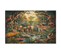 Jungle Animals Jigsaw Puzzles for Adults 1000 Piece Wooden Puzzle for Kids Challenging Game （75×50cm）