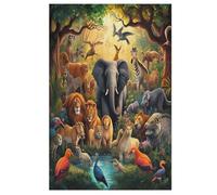 Jungle Animals Jigsaw Puzzles for Adults & Kids 1000 Piece Wooden Puzzle Precise Interlocking Educational Game Challenge Toy 78×53cm