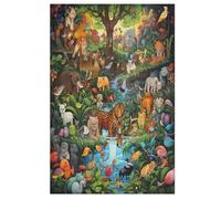 Jungle Animals Jigsaw Puzzles for Kids 1000 Pieces 3d Wooden Puzzle Decompression Game for Adults Women Girl Educational Game Toys 78×53cm