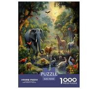 Jungle Animals Jigsaw Puzzles Puzzle for Adults Kids. 1000 Pieces Impossible Challenge Toy Educational Games Home Decoration for Educational Games Gifts 70x50cm/1000pcs