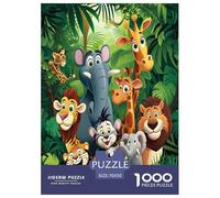 Jungle Animals Jigsaw Puzzles Puzzle for Adults Kids. 1000 Pieces Whimsical Challenge Toy Educational Game Home Decoration for Educational Games Gifts 70x50cm/1000pcs